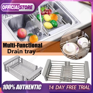 Drain Basket Sink Drainer Expandable Dish Drying Rack Over Sink Stainless Steel Adjustable Dish Bask