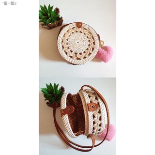 □❀Best seller!! Double Braided White, 100% AUTHENTIC BALI RATTAN BAG