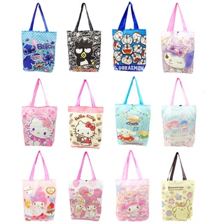 Foldable Shopping Bag My Melody Kuromi Little Twin Stars Doraemon Pompompurin Stitch Hello Kitty