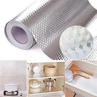 Waterproof Oil Proof Aluminum Foil Self Adhesive Home Kitchen Wall Stickers Decoration