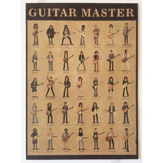 World Famous Rock Guitarist Music Kraft Paper Poster