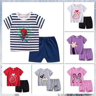 【Available】Baby Steps Boys Girls Tshirt Shorts 2 Piece Set Pajamas