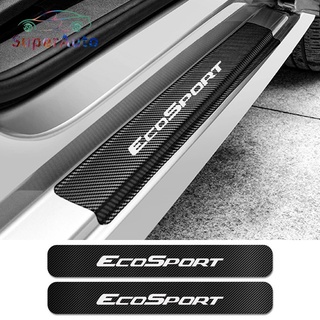 [Ready Stock]☢SuperAuto 4PCS Car Door Sill Stickers For Ford Ecosport Auto Carbon Fiber Anti Scratch