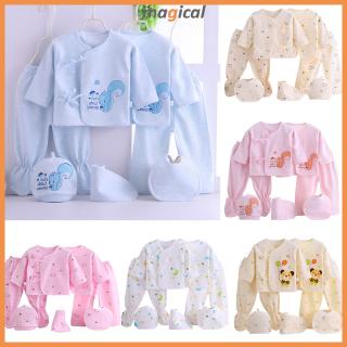 7 pcs/set Baby Newborn Cotton Cartoon Printing Clothes Set Girls Boys Soft Wear (1)