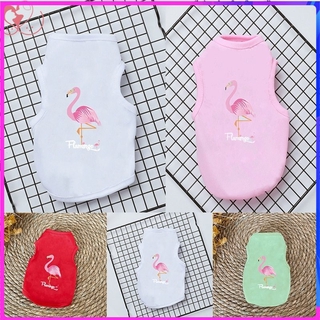 【Lovezz LovePets】 Summer Pet Clothes Dog T-shirt Flamingo Printed Dog Vest For Small Medium Dogs Accessories Pet Supplies Cat Vest Shirts XS-2XL