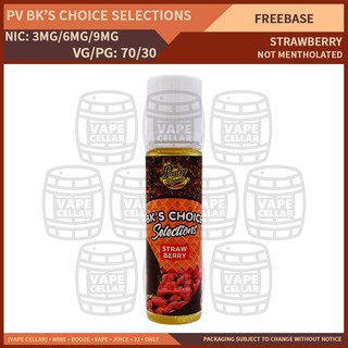 BKS Choice Selections 60ML Strawberry (3 MG, 6 MG, 9 MG) Vape Juice E Liquids