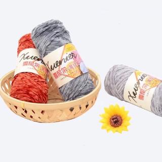 ♡♡ 100g Chenille Velvet Yarn Wram Solid Color Hand-Knitted Thick Crochet Thread (4)