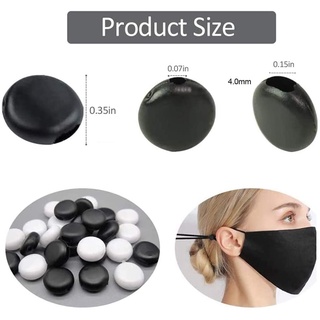 50Pcs/Pack PVC Silicone Thread Round Flat Mask Adjustment Buckle AA Ear Strap Rope Elastic Adjustment Buckle Face Mask Extender Button Button for Mask Extender TCH (3)