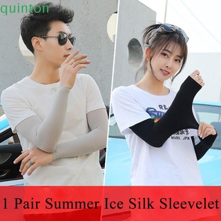 QUINTON Breathable Arm Warmer Outdoor Outdoor Product Ice Silk Sleevelet Riding Golf Sunscreen Driving Sunscreen Bands Sleevelet Arm Sleeves/Multicolor
