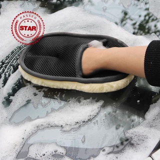 Lambswool Car Wash Mitt Deep Pile Cleaning Glove Wash Super Tool Soft J8Y0