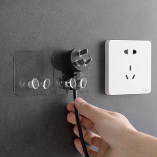 Transparent Plug Wall Mount Bracket Kitchen Wall Strong Adhesive Hook Creative Socket Hook