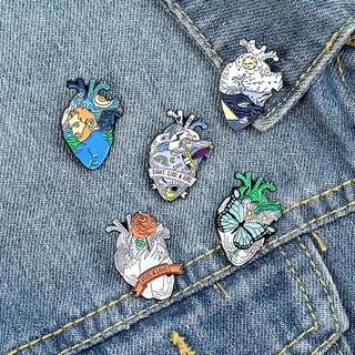 Heart Enamel Lapel Pins butterfly Whale Feminism Brooches Badges Fashion Pins Gifts for Friends
