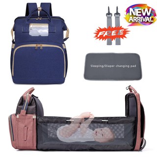 2020 Diaper Bag Moms Dads Backpack Multifunction Baby Bed Bags Maternity Nursing Stroller Bag (1)