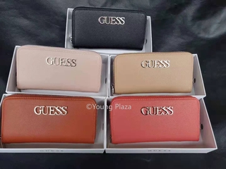 [Ready Stock] Guess Zip Long Wallet Pure Color Purse