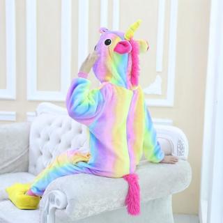 Kid's Rainbow Unicorn Pajamas Kigurumi Costume Pajamas (6)