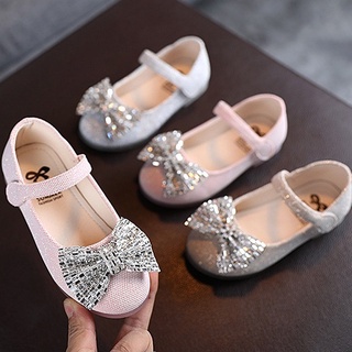 Korean Girls Fashion Versatile Shiny Rhinestone Soft Soles Casual Shoes Princess Shoes