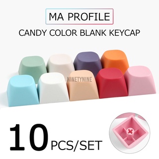 10 PCS Candy Color Blank Keycap Set MA Profile PBT Keycaps for Mechanical Keyboards