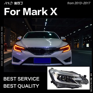 AKD Car Styling for Toyota Mark X Headlights 2013-2017 New Reiz LED Headlight LED DRL Hid Bi Xenon H (4)
