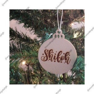 Engraved Wooden Christmas Balls (Personalized)