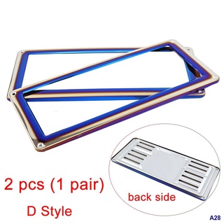 ☢۩Car License Plate Number Plate Holder Cover Frame Stainless Steel 2Pcs/Set For Front And Rear 370M