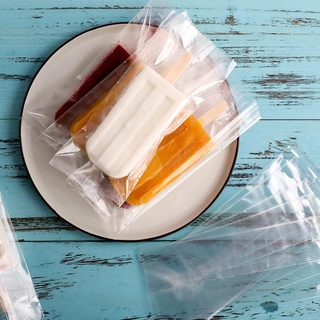 100 Pcs/lot Plastic Ice Pop Bag One-time Transparent Popsicle Bags Fridge Ice Cream Storage Bags