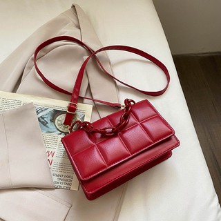 Tesco2021Early Spring New Bags Fashion Shoulder Bag Thick Chain Handbag Square Bag Simple Messenger