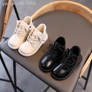 ¤✕▩Winter Autumn Fashion Girls Versatile Skidproof Warm Boots Baby Plush Shoes PU Leather Black White 1.5-6.5 Years Old