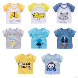 LOK01246 Toddler Shirts Kids Cotton Cartoon Tops Cute Boy Girl Short Sleeve T-shirt 0-3Y