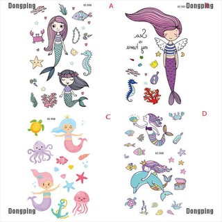 【COD】Kids Cartoon Temporary Tattoo Mermaid Sticker Waterproof Fake Tatoo