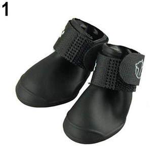 WX_4Pcs/Set Waterproof Anti-Slip Protective Rain Boots Shoes for Cat Dog Puppy Pet (2)