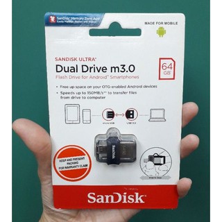 Sandisk Ultra Dual Drive m3.0 64gb/USB 3.0 OTG Flash Drive Memory