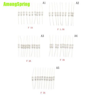 AmongSpring☬ 10Pcs F1A/1.5A/2A/3A/5A Fast Blow Glass Tube Fuse Axial Leads 3.6 X 10Mm 250V
