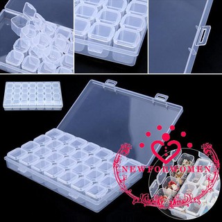 NNF-28 Slots Clear Plastic Adjustable Jewelry Storage Box