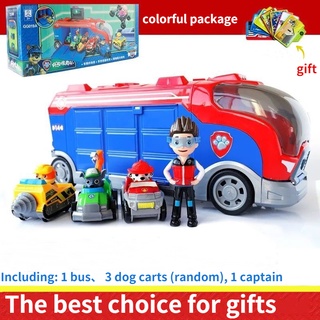 Paw Patrol Bus With Music Car Big Truck Toy Dogs Rescue Team Kids Action Figures Christmas Gifts