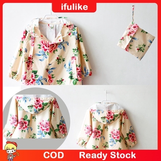♥️New Design Kids Boy Girl Rain Floral Print Lightweight Raincoat Slicker (1)