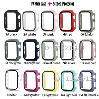 Windmile Smart Watch Case with Tempered Glass Full Coverage Screen Protector Matte Hard Cover T500 FT60 HW22 38mm 40mm 42mm 44mm Bumper for Apple IWatch Series 6/5/4/3/2/1