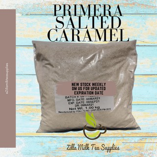 Primera Salted Caramel Premium Powder Flavor 1kg for Milktea, Milk Tea, Shakes and Frappe