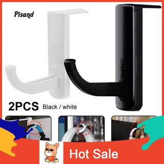 ☼Pi 2Pcs Universal Headphones Headset Hanger PC Monitor Desk Stick-on Stand Holder