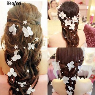 【COD】【seafeel】Bendable Faux Pearl Flower Wedding Party Bridal Headband Tiara Headwear (1)