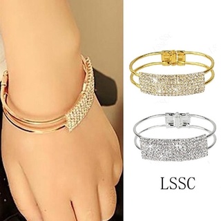 Luxry Crystal Rhinestone Gold Bracelet Women Temperament Bangle Fashion Jewelry