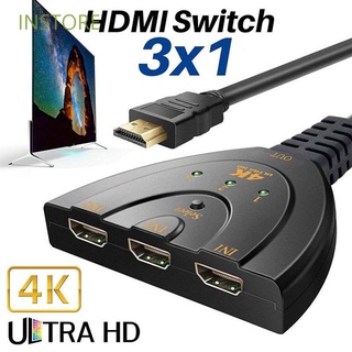 INSTORE 1080P HDMI Splitter Cable 4K*2K HUB Box Cable Switch Hub PS3 Switcher LCD Hub Box 3 Port Multi Switch HDMI Splitter/Multicolor