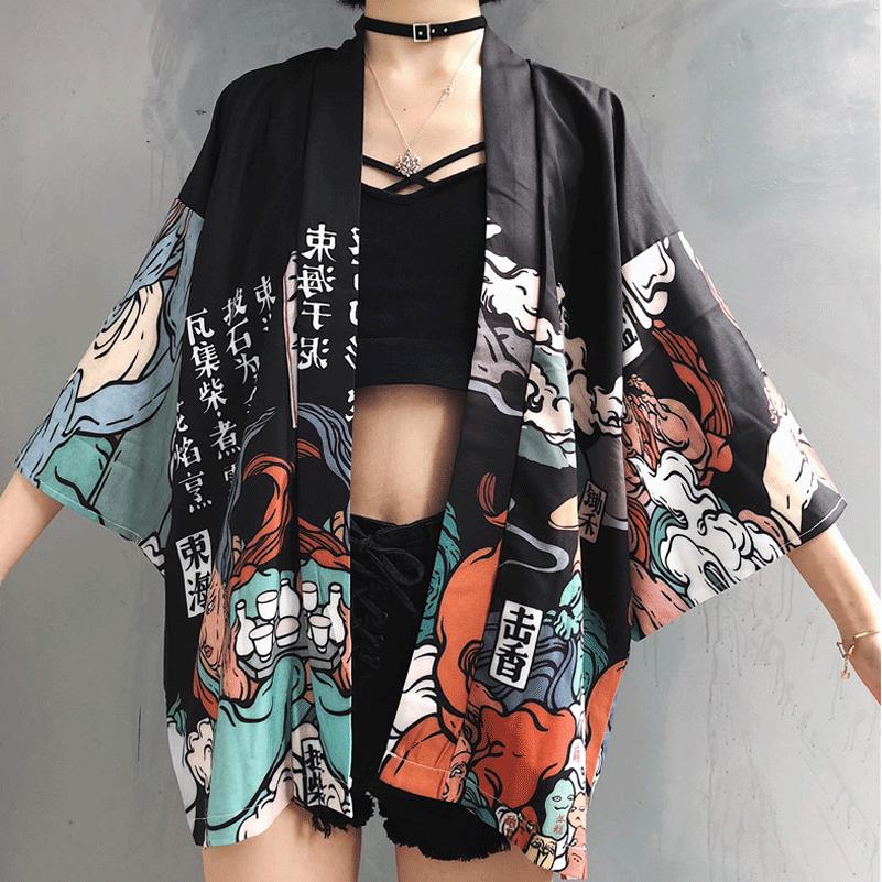 Kimono Female ulzzang Harajuku Wind Loose Japanese Thin