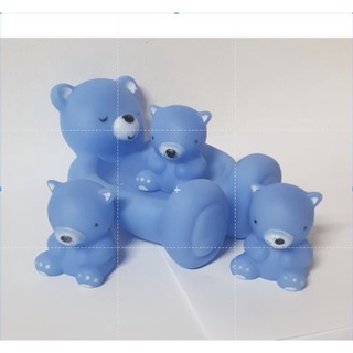 4in1 Blue Bear SQUEAKY RUBBER BABY BATH SOAP TIME DOLL TOYS