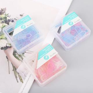 love*60pcs Small Mini Paperclip Kawaii Candy Color Clear Stationery Binder Clip Table