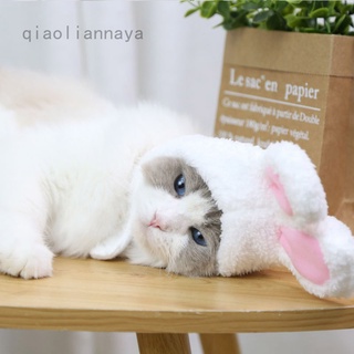 Qiaoliannaya Zaozhuang Cat Clothes Headgear Costume Bunny Rabbit Ears Hat Pet Cat Cosplay Cat Costumes Small Dogs Kitten Costume