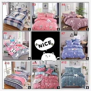 (Sulit Deals!)✤✶（3size）3 in 1 Big sale Diverse styles high quality cotton 1bedsheet&2 pillow cases