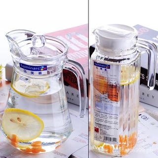 (<ゝω・)☆Glass Cold Water Bottle Household Heat-Resistant High Temperature Resistant Kettle Teapot Heat-Resistant Cold Water Pot Juice Jug Set Y2il
