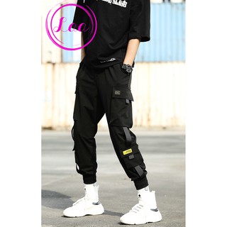 【Laa】｛COD｝ plus size overalls male tide brand summer beam feet Korean version of the trend Harlan loose elastic casual pants unisex (4)