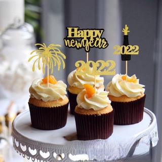 Acrylic cake top cake decoration2022 Happy New Year Cake Toppers New Year Party Dessert Table Dress