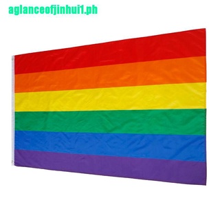 [8AGPH]Rainbow Flag Gay Pride Lesbian Banner Striped Event Pennant LGBT Sign